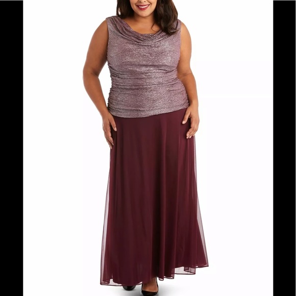 Women’s Formal Dress Plus Sizes 16W 20W R&M RICHARDS Maroon Sleeveless Maxi